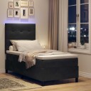  Box Spring Seng med Madrass & LED Svart 90x200 cm Fløyel 3343288