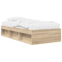 vidaXL Sengeramme med oppbevaring med hylle Sonoma eik 80 x 200 cm