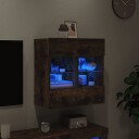 vidaXL Vegghengt TV-benk med LED-lys røkt eik 58,5x30x60,5 cm 8721012256804