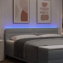  LED Hodegjerde Linjer Design Lys grå 90 cm Stoff