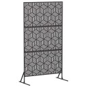 vidaXL Personvernsvegg 100 x 50 x 180 cm Stål Svart
