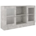 vidaXL Vitrineskap betonggrå 120x30,5x70 cm sponplate