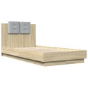  Sengeramme med hodegavl sonoma eik 90x190 cm konstruert tre 8721012277052