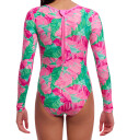 Funkita Badedrakt Langskudd UV50+ Tropisk Palm 16 år 176 Badetøy Grønn Rosa