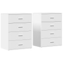  Skjenker 2 stk hvit 60x39x80 cm konstruert tre