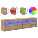  TV Veggskap 2 pcs Artisan Eik 80 x 30 x 40 cm Konstruert tre