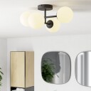 Castrovido taklampe IP44   Svart / Opal