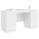vidaXL Skrivebord Høgglans hvit 142,5 x 50 x 75 cm Konstruert tre