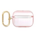Guess Airpods Pro Deksel Printed Stripe & Gold Hook Rosa