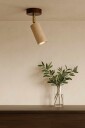 Nurtane taklampe   Beige og Valnøtt