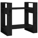 vidaXL Bokhylle/romdeler svart 60x35x57 cm heltre furu