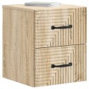  Vegghengt Nattbord med skuff 2 pcs Sonoma eik 34,5 x 33 x 40 cm