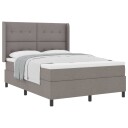  Box Spring Seng med Madrass Taupe 140x200 cm Stoff