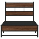  Sengeramme i metall uten madrass brun eik 90x190 cm 8721158379078