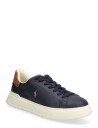 Polo Ralph Lauren Rlite Court Tumbled Leather Sneaker   Navy   46