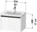 Duravit Ketho.2 Servantskap 1 Skuff 634x455 mm Grafitt Matt