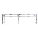 Sammenleggbart campingbord grå aluminium 240x60 cm