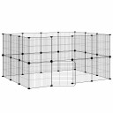 Vidaxl Dyrebur 28 Paneler Med Dør Svart 35X35 cm Stål