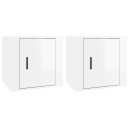 vidaXL Nattbord 2 stk høyglans hvit 50x39x47 cm