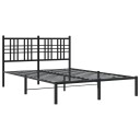  Sengeramme i metall med sengegavl svart 120x200 cm 8721012372863