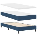 Box Spring Seng med Madrass Blå 200x200 cm Stoff  Hodegjellet Med Knapper Blå 200 cm Stoff