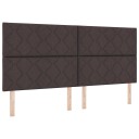  Sengegavl Diamant Blokk Design Mørk Brun 200 cm Stoff