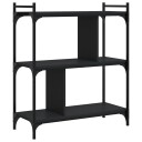 vidaXL Bokhylle 3 etasjer svart 76x32x88 cm konstruert tre