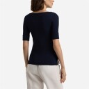 Ralph Lauren Stretch Cotton Boatneck Tee Lauren Navy