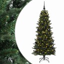 vidaXL Kunstig juletre med julekuler 210 cm 300 LED-lys Varmhvit