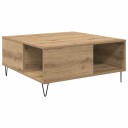 vidaXL Kaffebord artisan eik 80 x 80 x 36.5 cm Konstruert tre