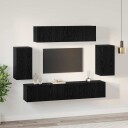  TV benksett 6 pcs Svart eik 80 x 30 x 30 cm Konstruert tre