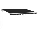 vidaXL Automatisk markise med vindsensor og LED 400x300 cm antrasitt