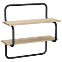 vidaXL 2 etasjes vegghylle Sonoma eik 40 x 24,5 x 61 cm Konstruert tre