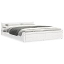 vidaXL Sengeramme hvit heltre 135x190 cm 4FT6 Double