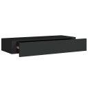 vidaXL Veggmontert skuffehylle svart 60x23,5x10 cm MDF
