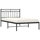 vidaXL Sengeramme i metall med hodegavl svart 107x203 cm 8721012209961