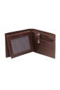 Nord Leather Dollar herre skinn lommebok 7 kort/ myntlomme Brun