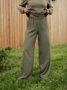 Selected Femme Tinni-Relaxed Mid Waist Wide Pant Grønn 34/32