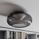 Lucande Glass-LED-taklampe Mijo i røykgrå farge