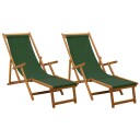 vidaXL Sammenleggbar solstol 2 pcs 3 Posisjon Solid Eucalyptus Tre