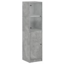 vidaXL Highboard med glassdører betonggrå 35x37x142 cm