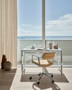 Vipp 453+ Svingstol Med Hjul Polert Aluminium / Sand Skinn