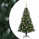 vidaXL Kunstig juletre med kuler 120 cm 150 LED-lys Varmhvit