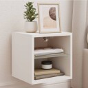  Vegghengt TV-benk med LED 2 stk hvit 30x28,5x30 cm 836974