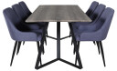 Venture Design Marina & Plaza spisegruppe Grå/blå 6 st stoler & bord 180 x 90 cm