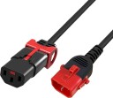 ACT Strømkabel IEC Lock C13-C14, Sort- 0,5 m C13 IEC Lock+ - C14 Dual IEC Locking