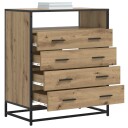 vidaXL Skuffeskap 4-Skuff Artisan eik 70 x 41 x 83,5 cm Konstruert tre