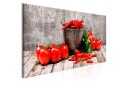 Tavle Red Vegetables 1 Part Concrete Narrow 135X45 Artgeist sp. z o. o.