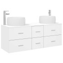 vidaXL Baderomsinnredningssett 3 stk. Hvit 49,5 x 44,5 x 66 cm
