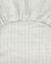 Gingham Sky Blue Muslin Fitted Sheet Double 160x200 cm